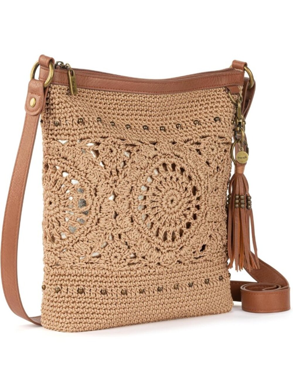 Stylish Crochet Crossbody Purse with Zipper Closure & Adjustable Strap - Perfect